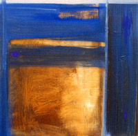 modern art oil painting cobalt blue and orange